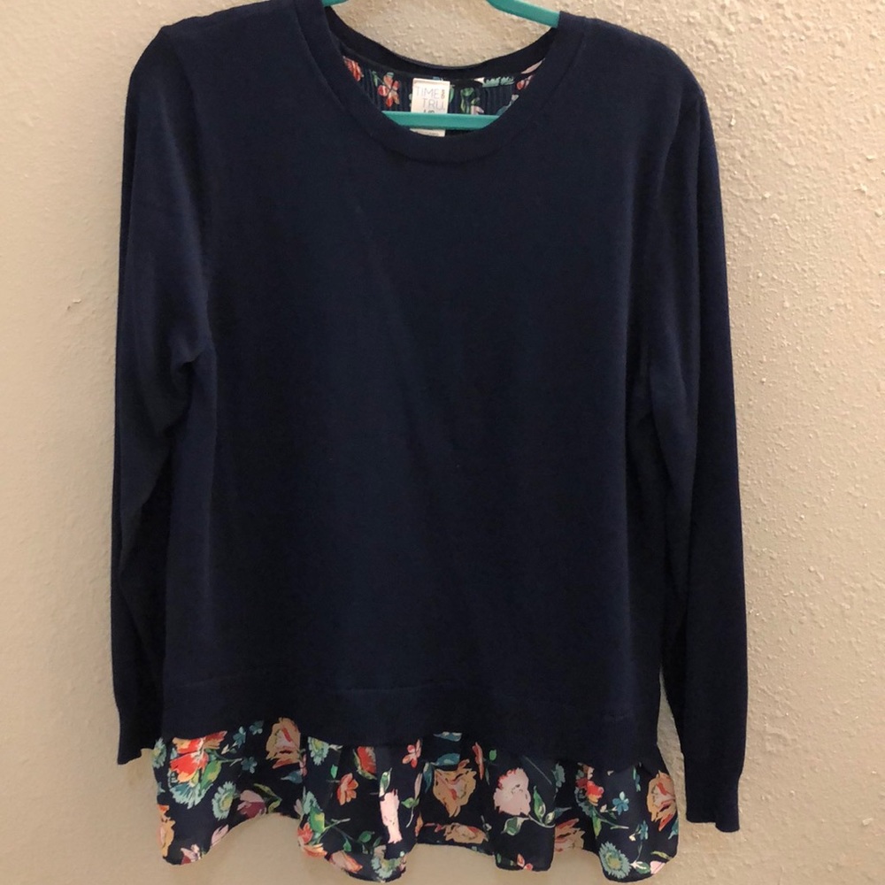 Layered Look Sweater Blouse